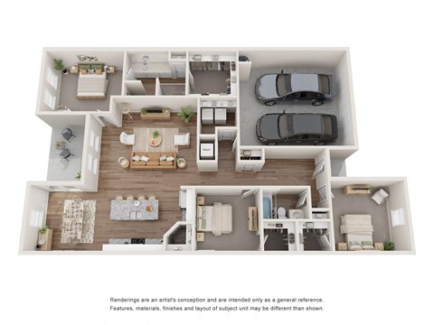 Floor plan for 3 beds, 2 baths, 1769 sqft